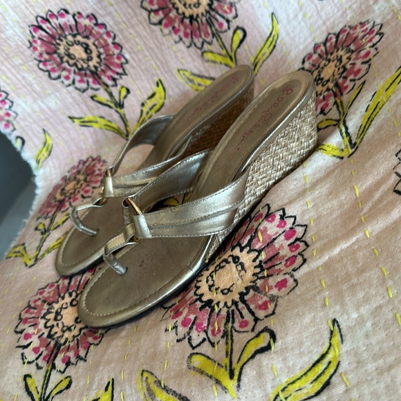 Lilly Pulitzer Metallic Wedge Sandals - Picture 3 of 4